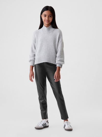 Siyah Suni Vegan Deri Legging Tayt