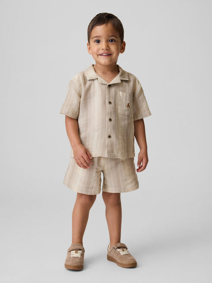 Bej Waffle Cabana Outfit Set