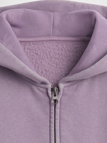 Mor Vintagesoft Relaxed Fermuarlı Sweatshirt