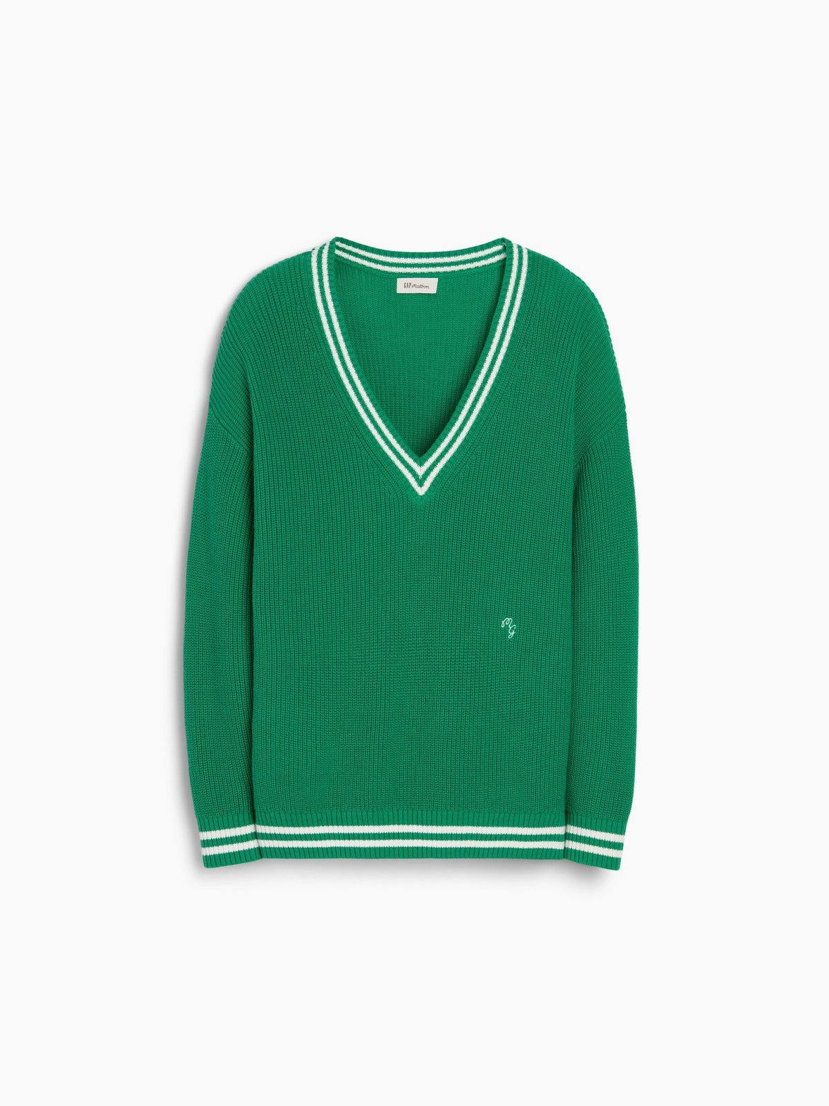 Yeşil Gap × Malbon %100 Pamuk Oversized Kazak