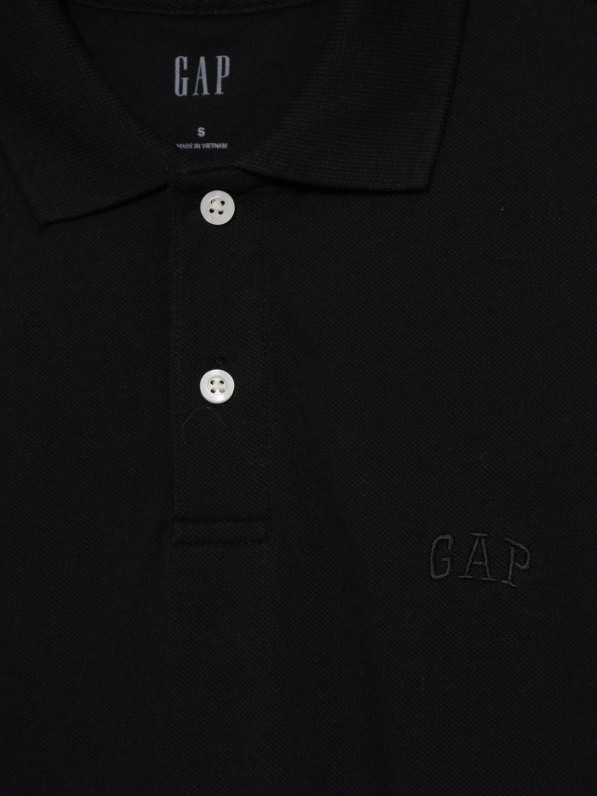 Siyah Gap Logo Piqué Polo Yaka T-shirt