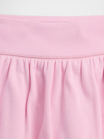 Açık Pembe Pull-on Fransız Havlu Kumaş Etek