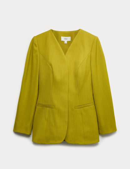 Yakasız Blazer Ceket