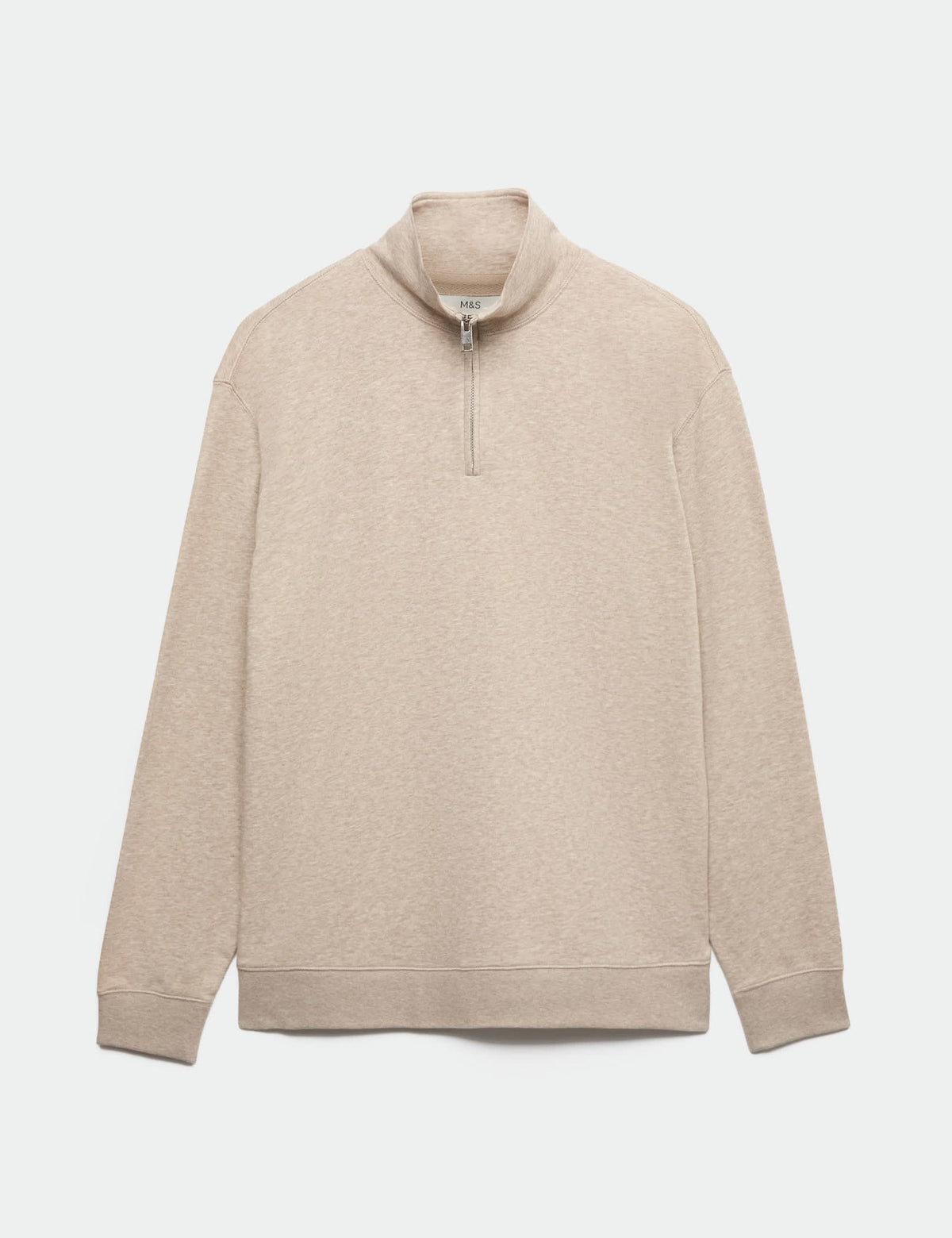 Pamuk Karışımlı Yarım Fermuarlı Sweatshirt