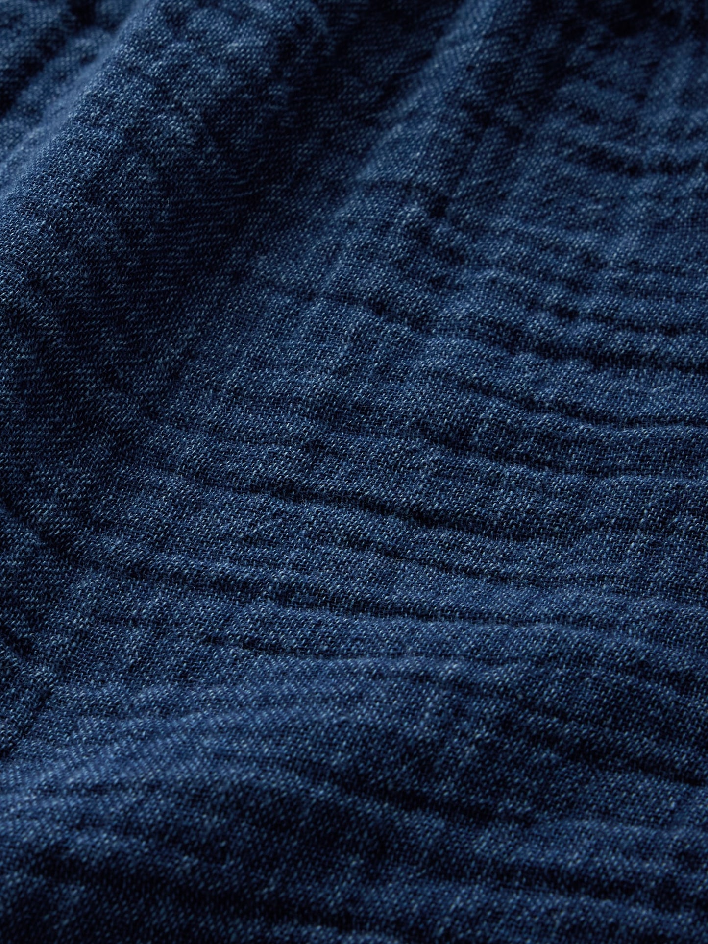 Lacivert Crinkle Gauze Denim Şort