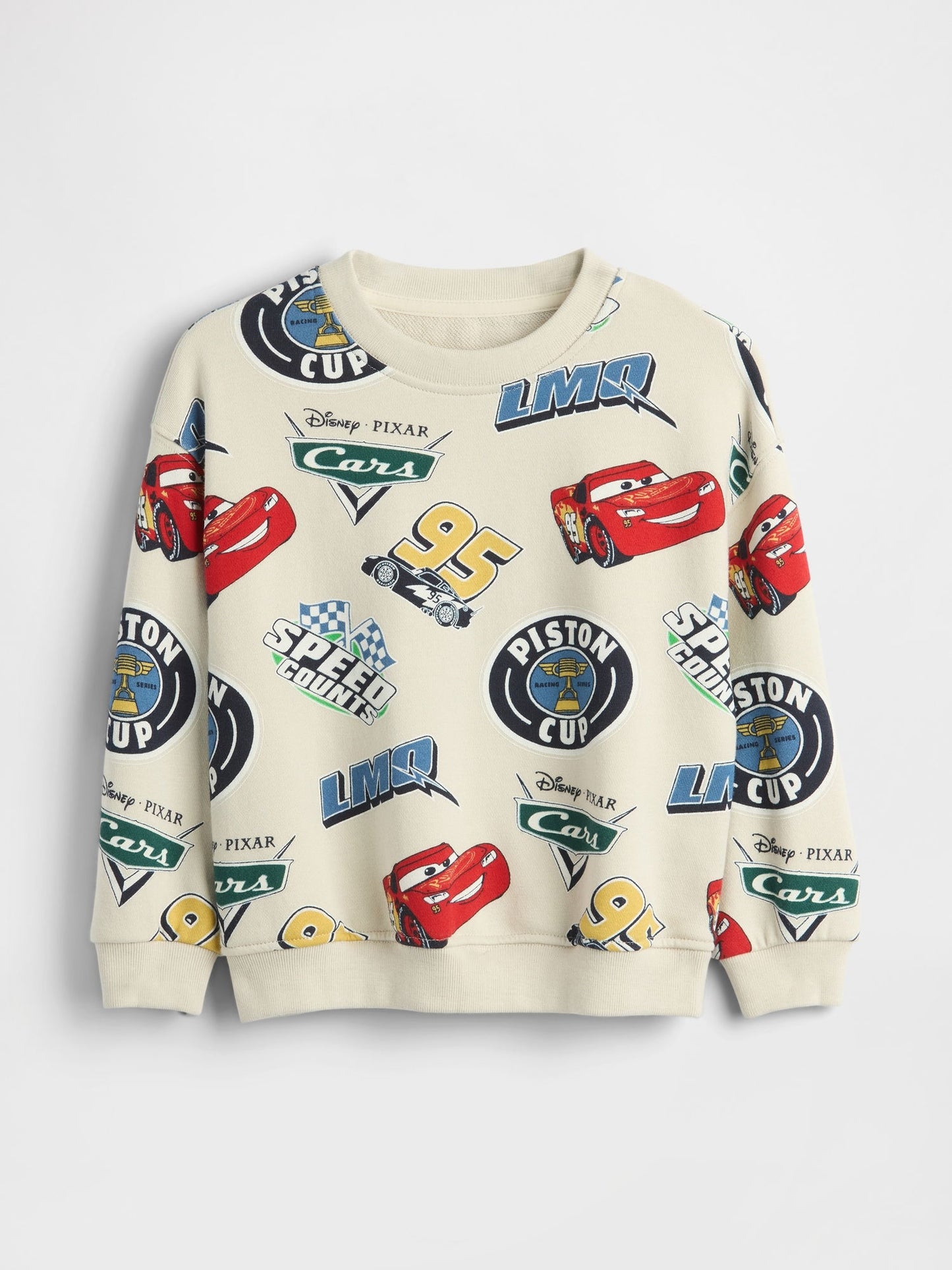 Kırık Beyaz Gap × Disney Vintage Cars Grafik Baskılı Sweatshirt