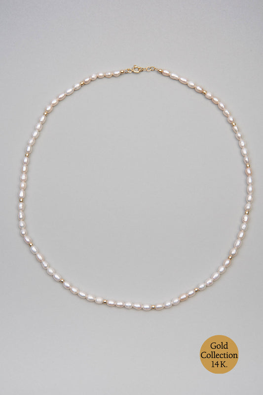 Doğal Inci Taşlı 14 Ayar Altın Kolye M00303093643