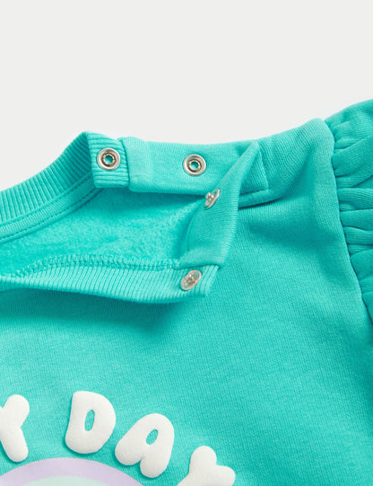 Desenli Yuvarlak Yaka Sweatshirt (0-3 Yaş)