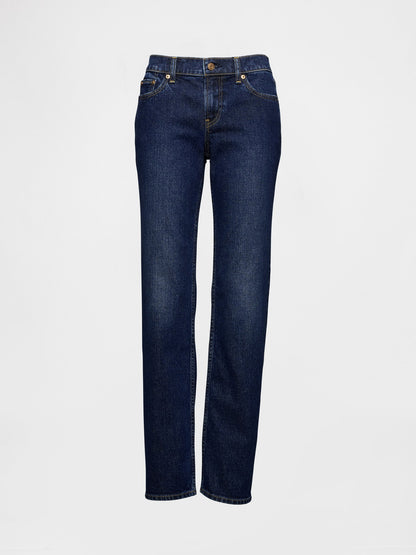 Koyu Mavi Low Rise '90s Slim Straight Jean Pantolon
