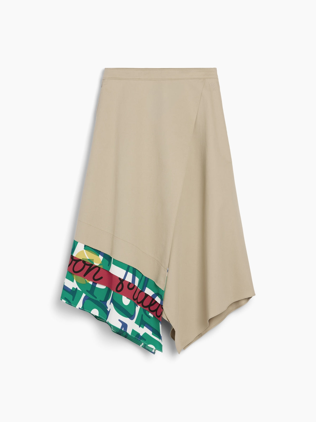 Bej Gap × Malbon Twill Handkerchief Maxi Etek