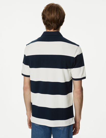 Saf Pamuklu Kısa Kollu Polo Yaka T-shirt