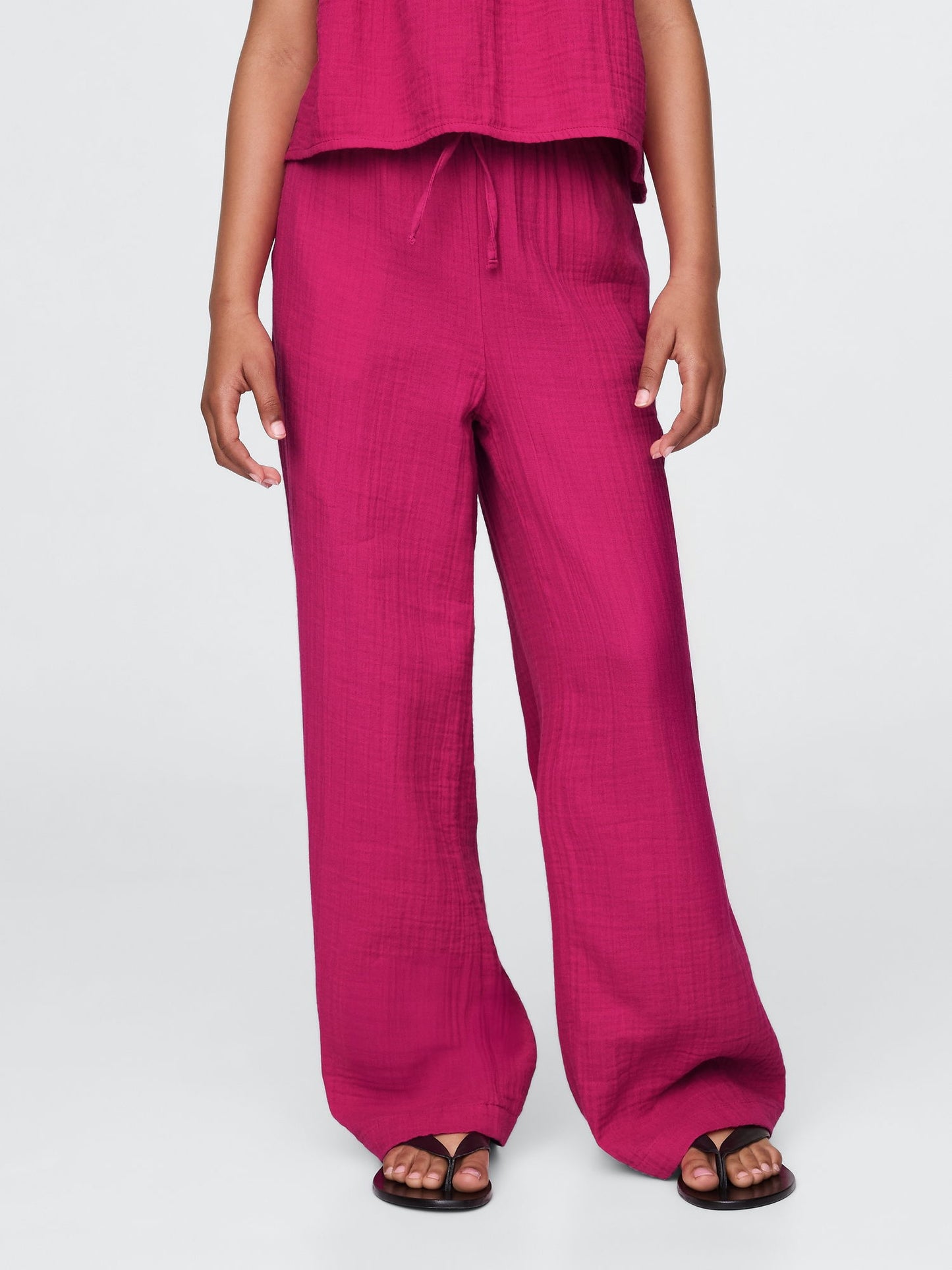 Pembe Gauze Wide-leg Pantolon