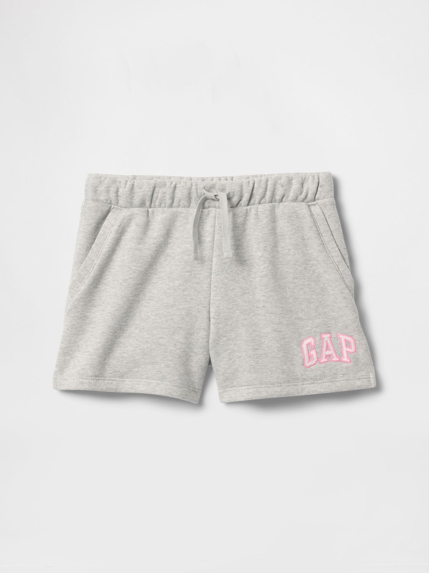 Gri Gap Logo Havlu Kumaş Pull-on Şort