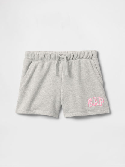 Gri Gap Logo Havlu Kumaş Pull-on Şort