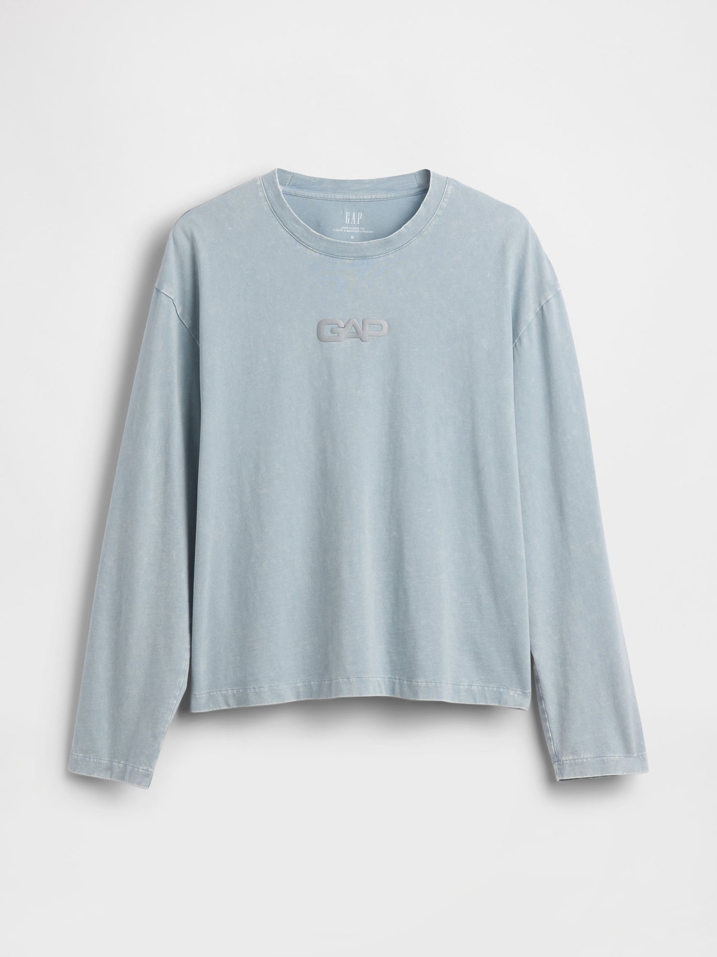 Açık Mavi Relaxed Gap Logo Crop T-shirt