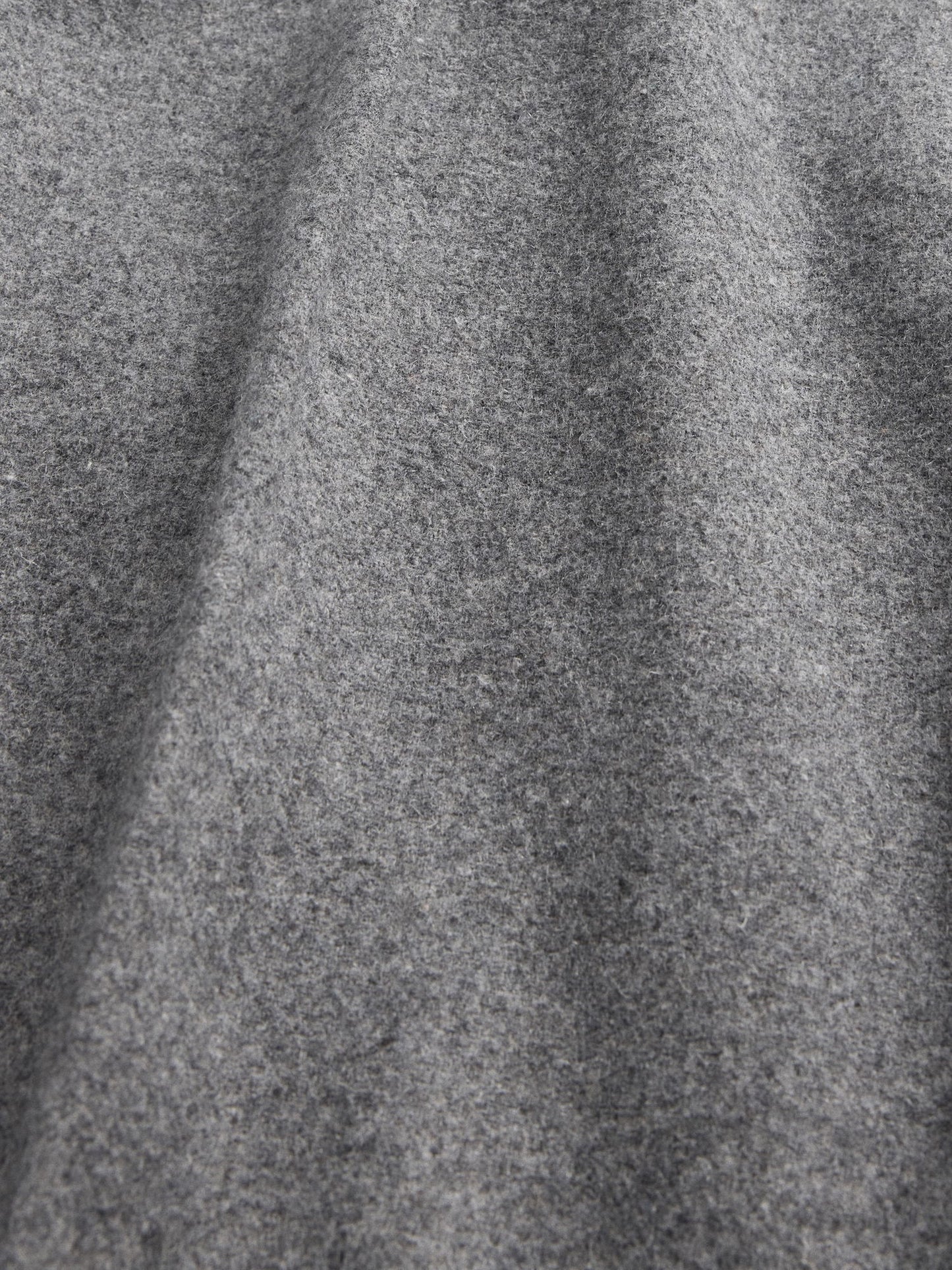 Gri Yün Karışımlı Relaxed Straight Pantolon
