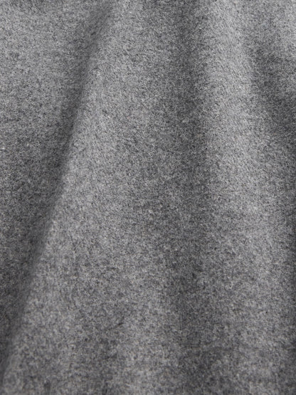 Gri Yün Karışımlı Relaxed Straight Pantolon