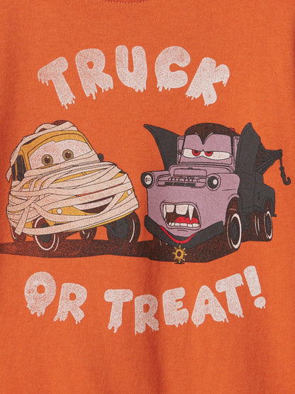 Turuncu Disney Cars Halloween Grafikli T-shirt