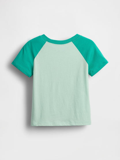 Yeşil Gap Logo Colorblock T-shirt