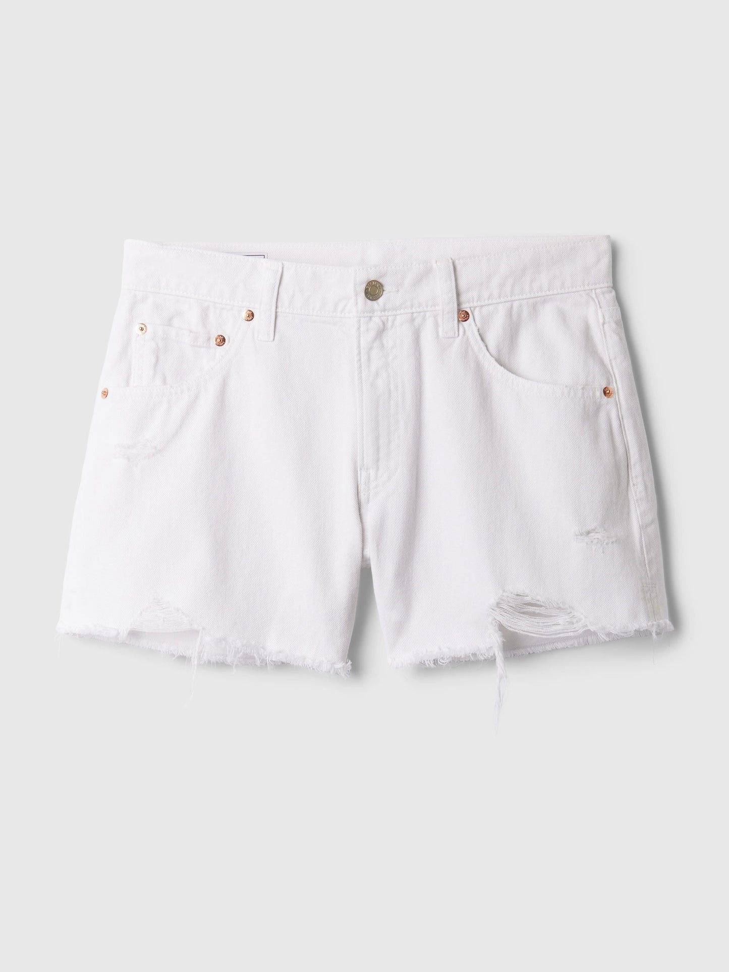 Beyaz 4 Low Rise Stride Denim Şort