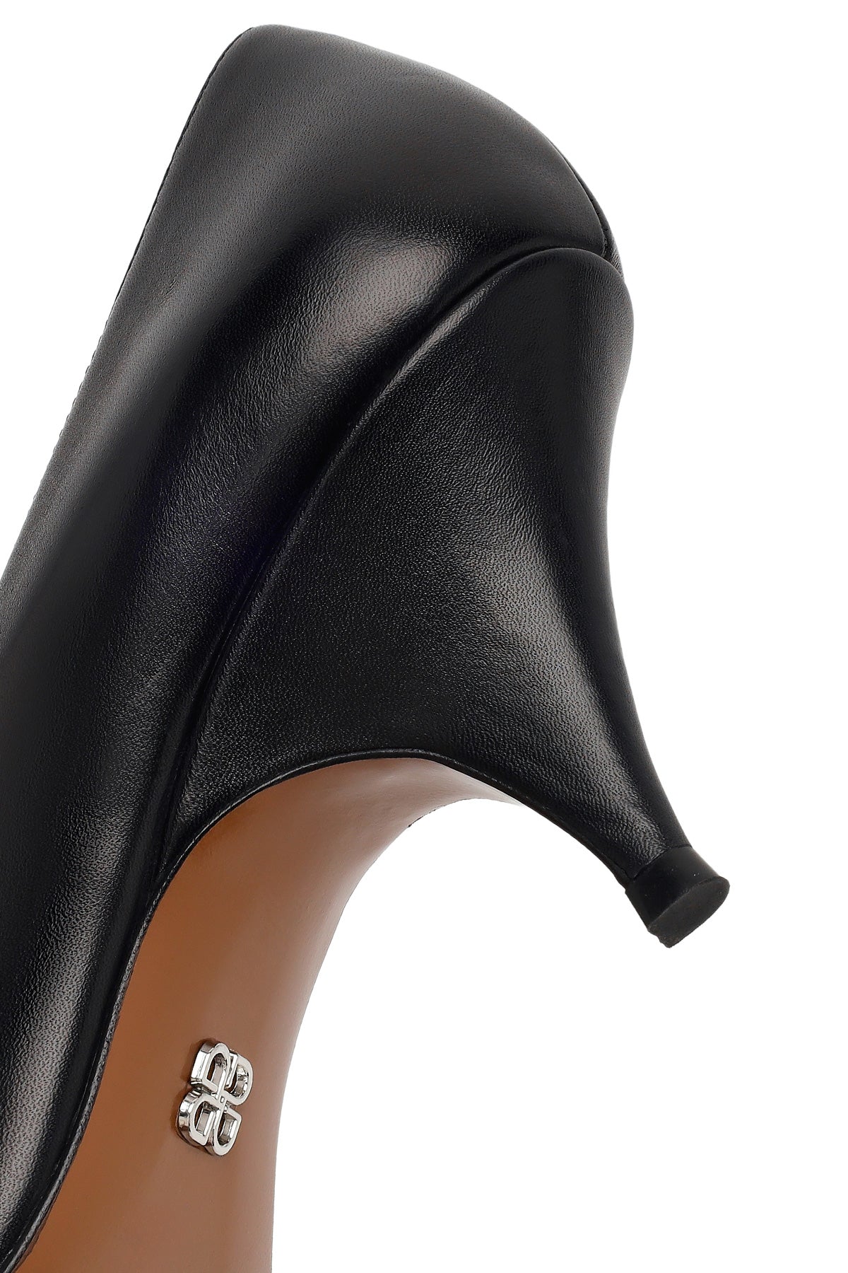 Kadın Siyah Topuklu Deri Stiletto