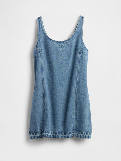 Denim Mavi Ultrasoft Denim Logo Mini Elbise