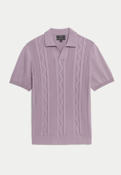 Kısa Kollu Örme Polo Yaka T-shirt