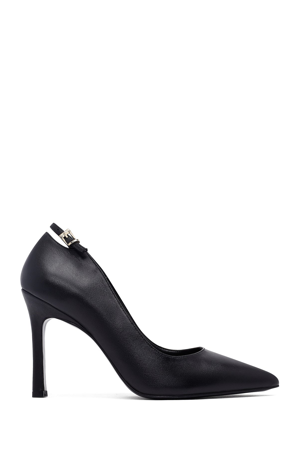 Kadın Siyah Ince Topuklu Deri Stiletto