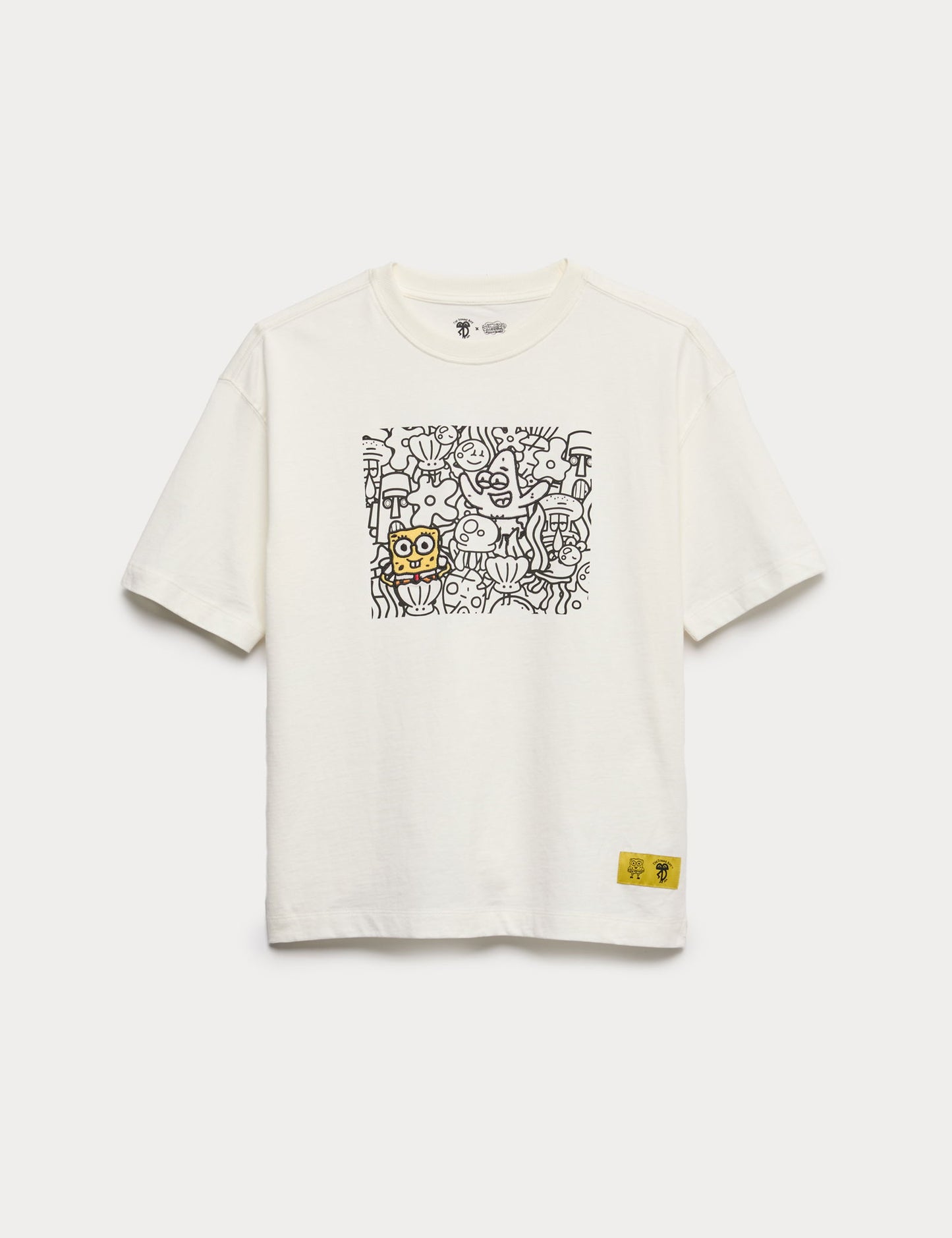 Saf Pamuk Spongebob X Doodle boy T-shirt (2-16 Yaş)