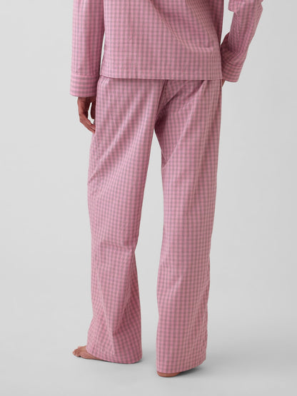 Pembe Poplin Pijama Altı
