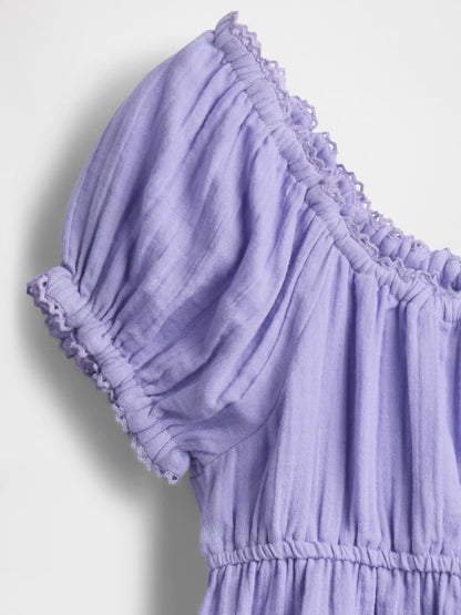 Açık Lila Kids Crinkle Gauze Outfit Set