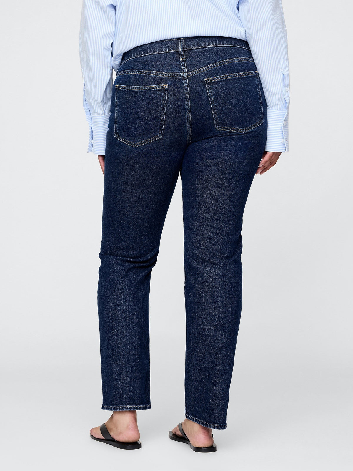 Koyu Mavi Low Rise '90s Slim Straight Jean Pantolon