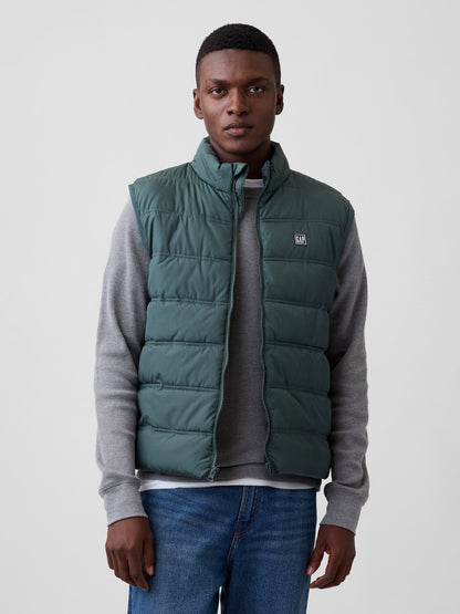 Koyu Yeşil Relaxed Puffer Şişme Yelek