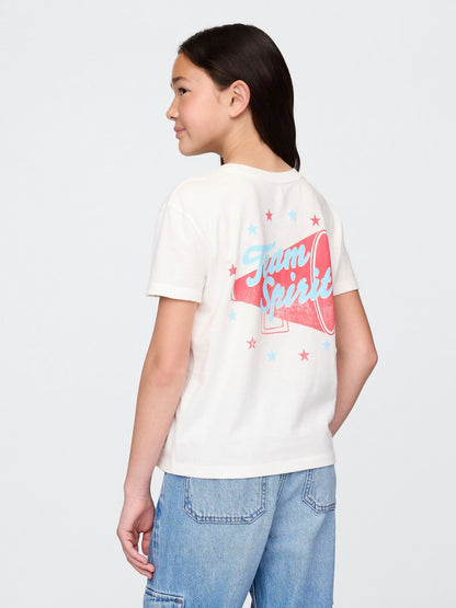 Beyaz Grafik Baskılı T-shirt