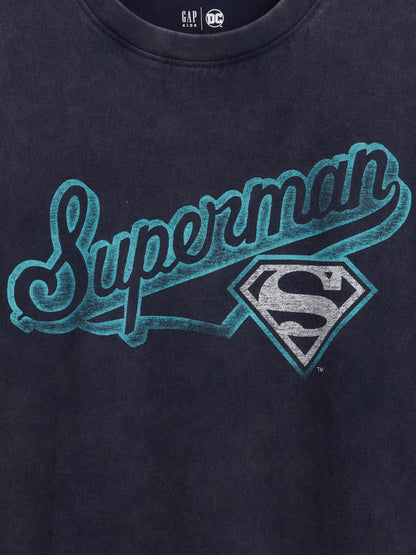 Siyah Kids Superman Grafik T-shirt