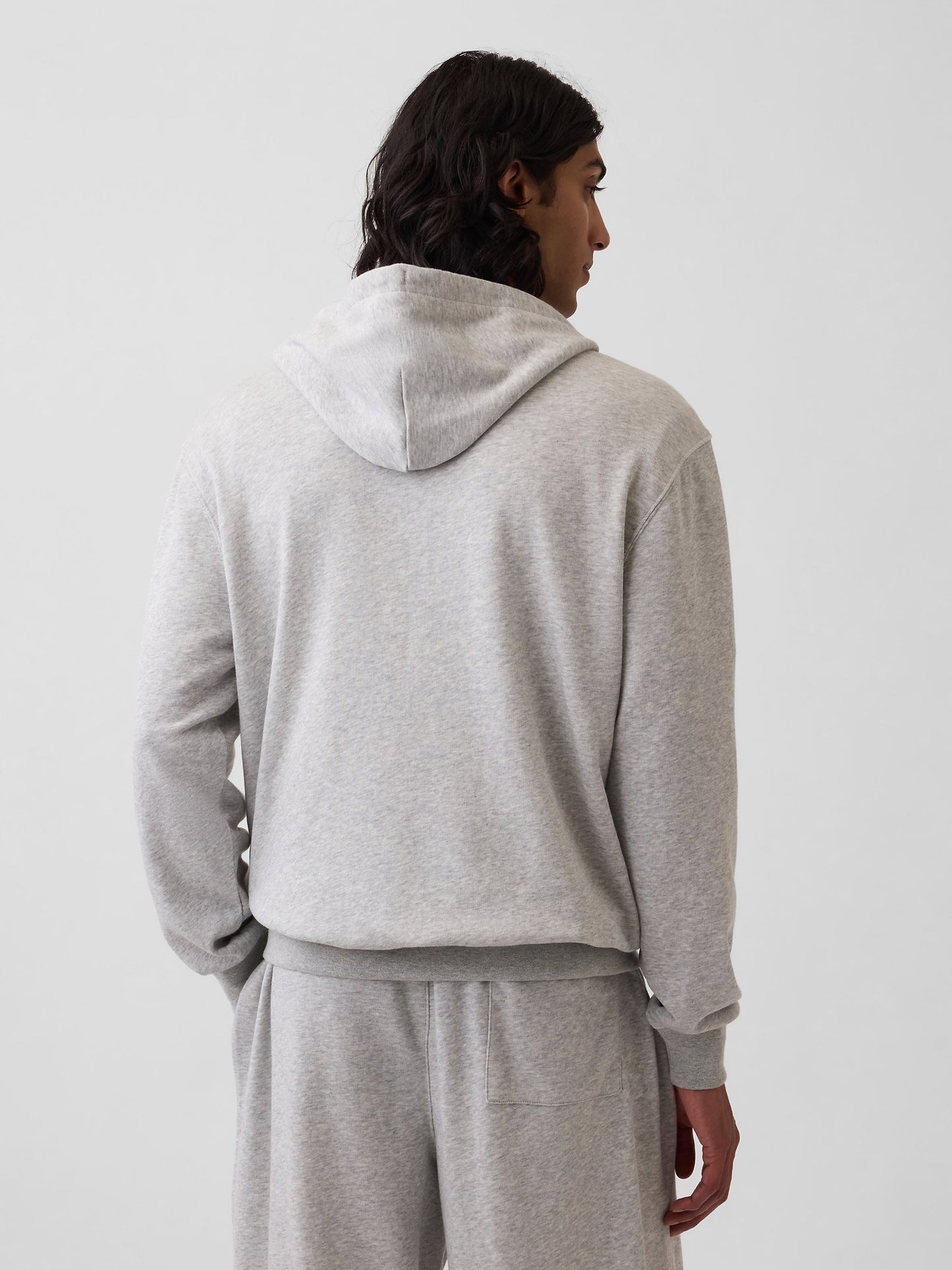Gri Fransız Havlu Kumaş Relaxed Gap 1969 Logo Fermuarlı Sweatshirt