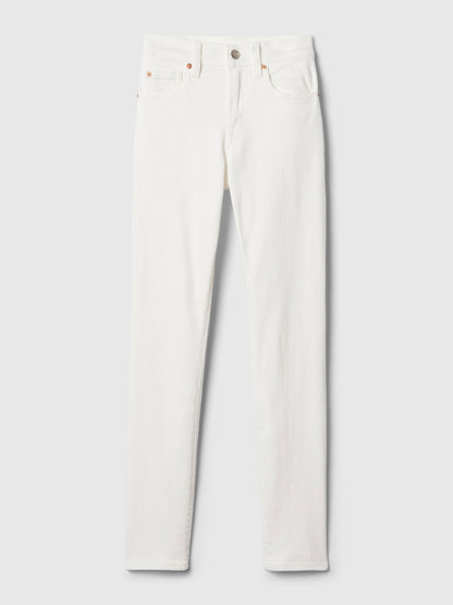 Beyaz Mid Rise True Skinny Jean Pantolon