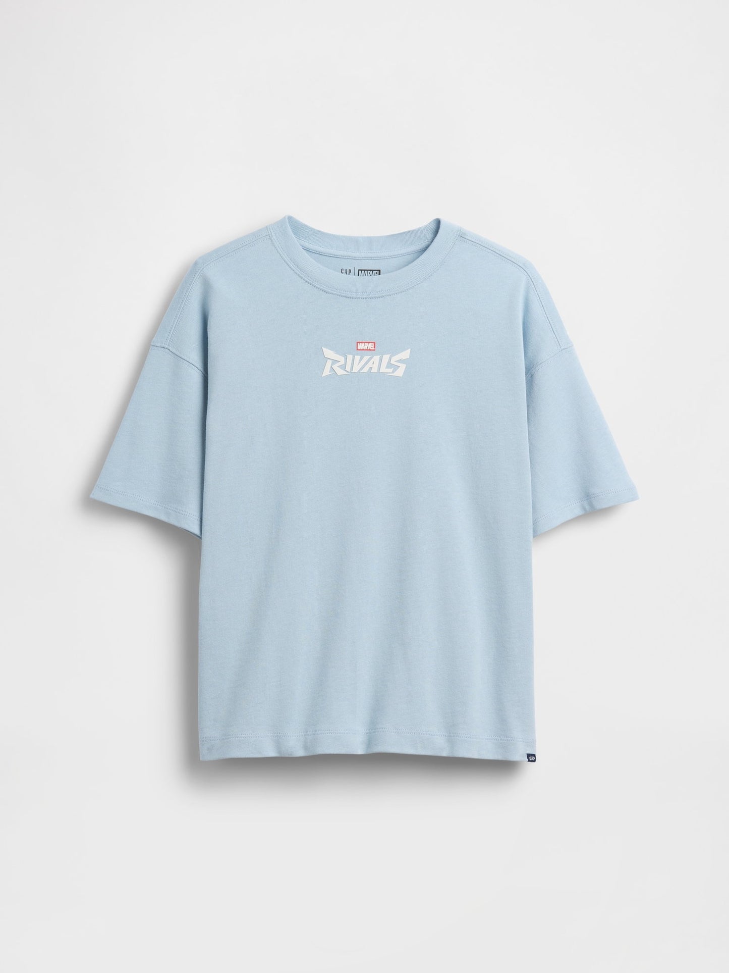 Açık Mavi Marvel Oversized Grafik Baskılı T-shirt