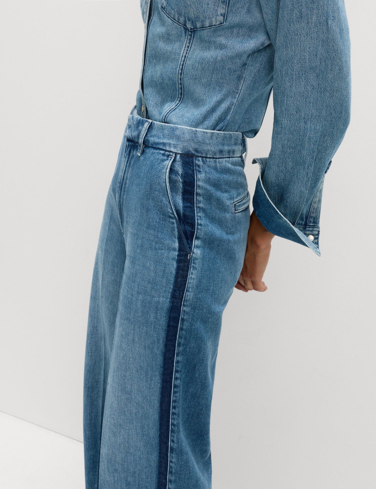 Wide Leg Denim Pantolon