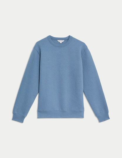 Saf Pamuklu Regular Fit Sweatshirt