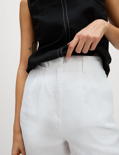 Saf Keten Tapered Pantolon
