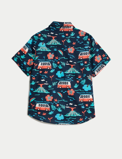 Saf Pamuklu 2'li Gömlek&t-shirt Takımı (2-7 Yaş)