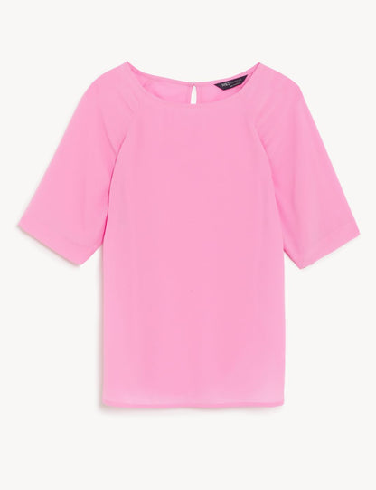 Regular Fit Kısa Kollu Bluz