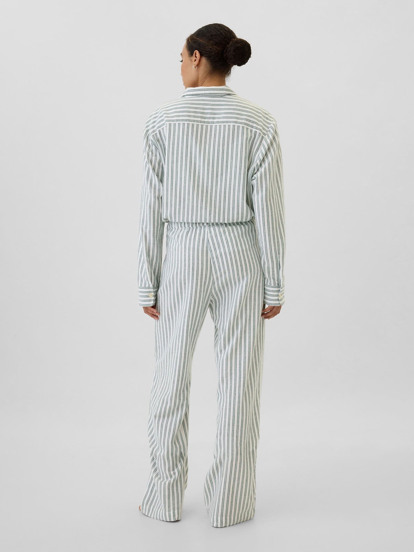 Mavi Desenli Flannel Pijama Altı