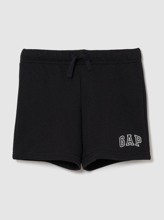 Siyah Relaxed Logo Fransız Havlu Kumaş Pull-on Şort