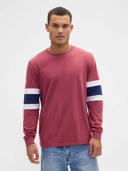 Kırmızı Everyday Soft Varsity Bisiklet Yaka T-shirt