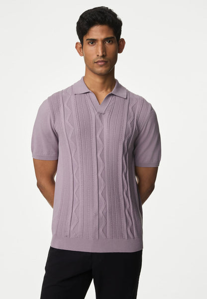 Kısa Kollu Örme Polo Yaka T-shirt