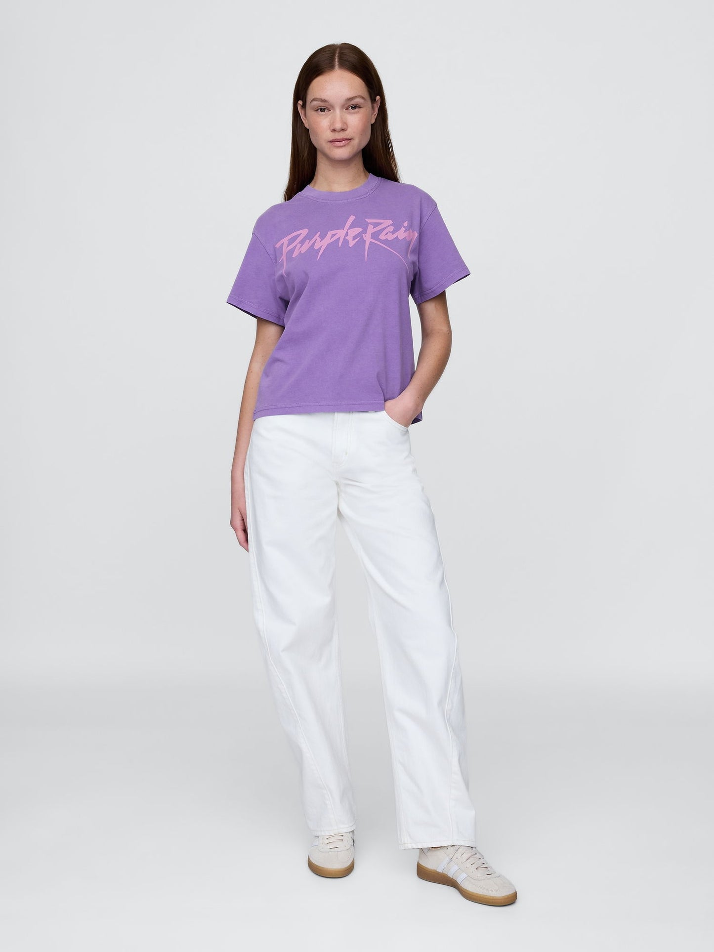 Mor Purple Rain Relaxed Grafik Baskılı T-shirt