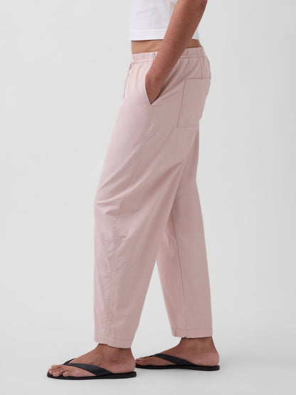 Açık Pembe Mid Rise Easy Barrel Khaki Pantolon