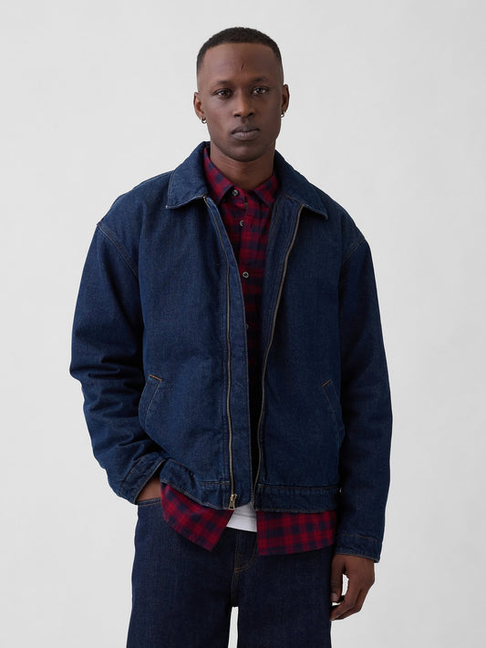 Koyu Mavi Relaxed Denim Ceket